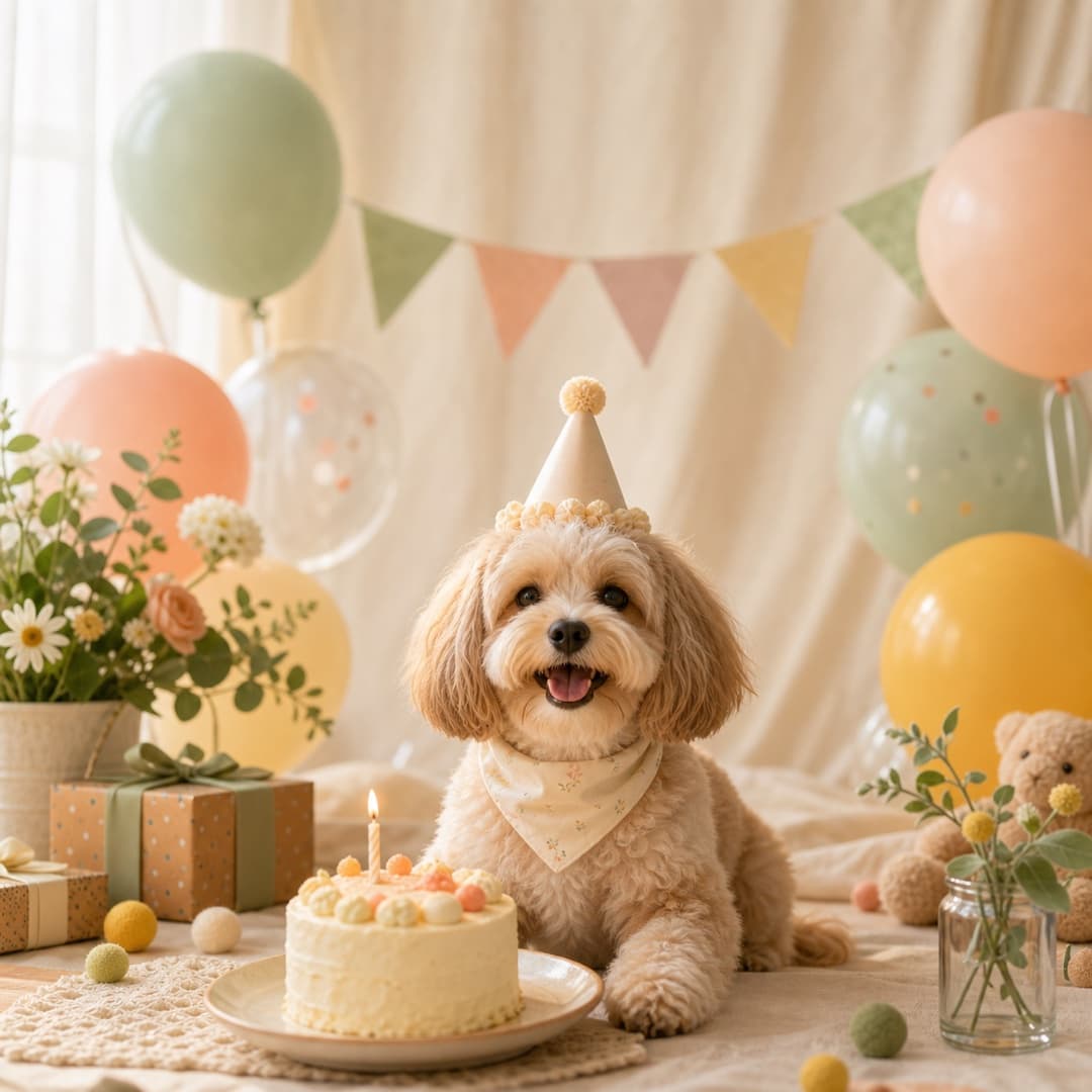 宠物生日派对贺卡 模板示例图