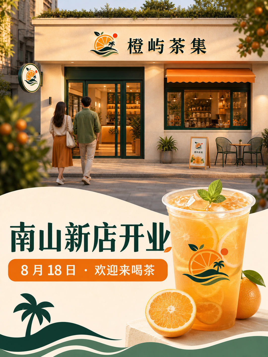 连锁新店开业海报 模板