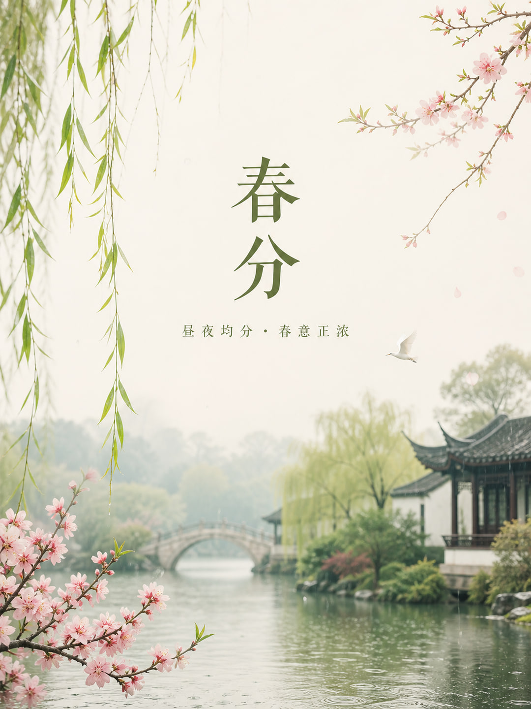 春分节气海报 模板