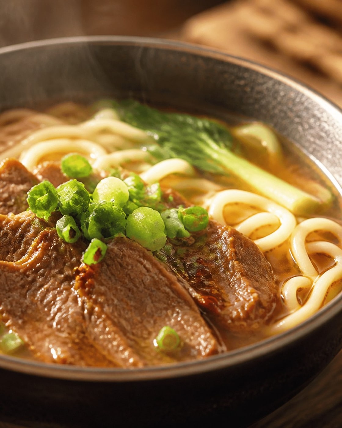 牛肉面热气特写